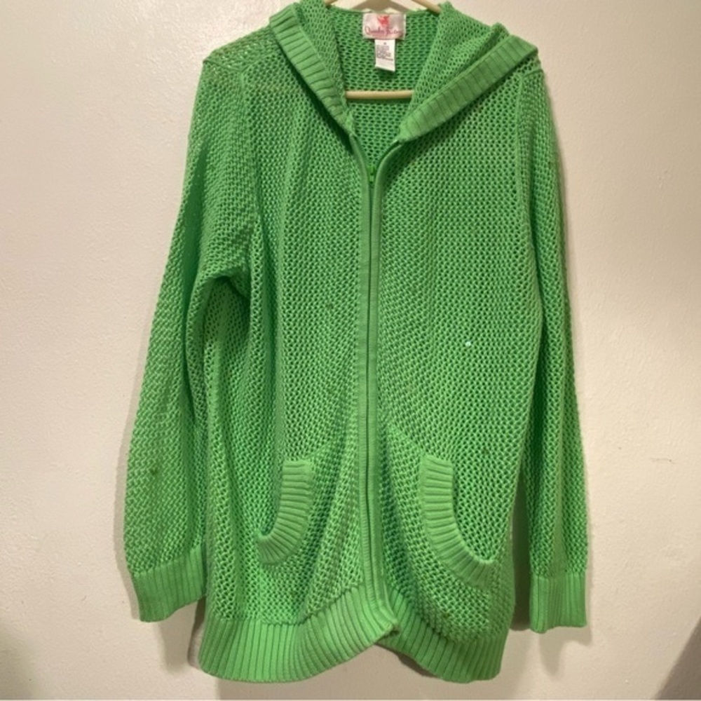 Quacker Factory Sweater Women’s 1X Studded Sequin’s Pockets Full Zip Hoodie‎